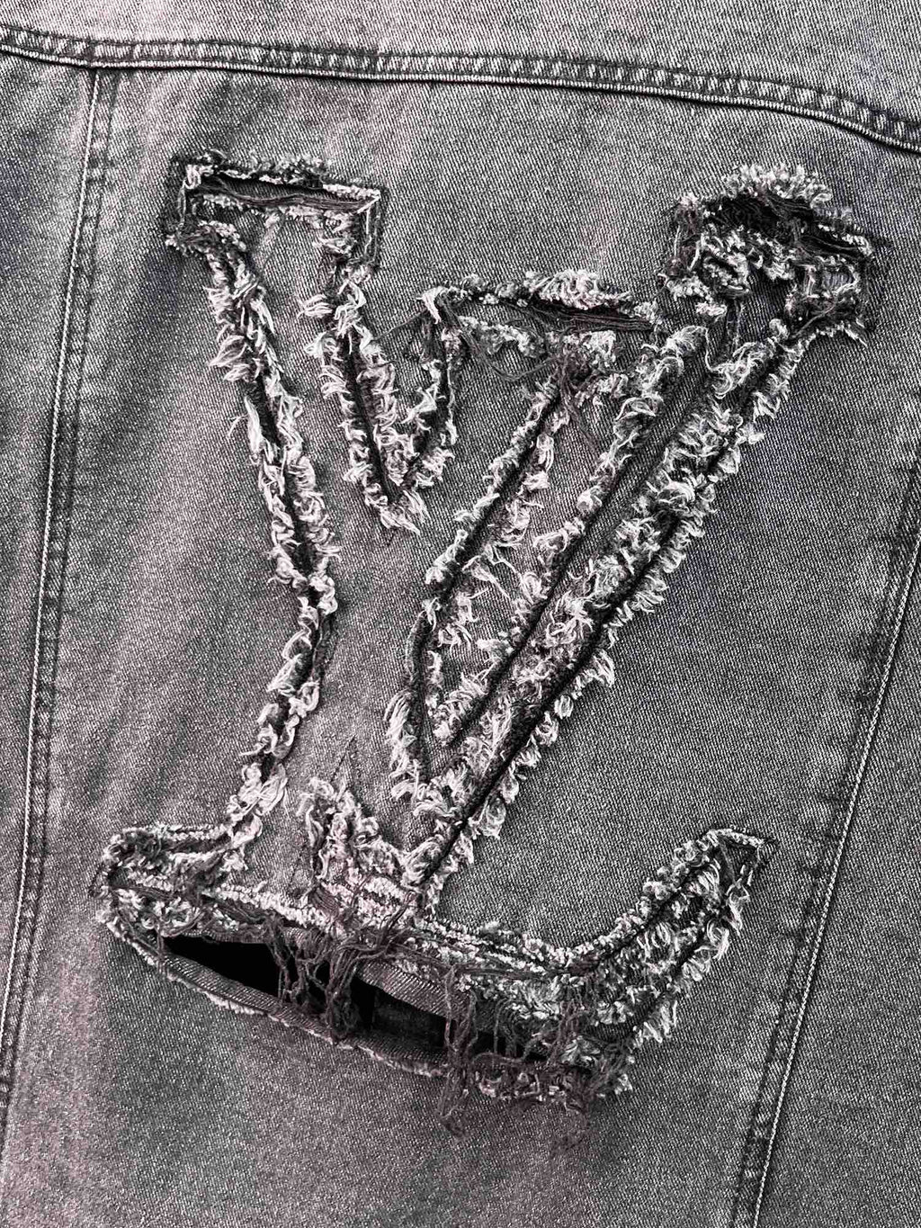 LOUIS VUITTON LV CHARCOAL BLACK DENIM JACKET 239526