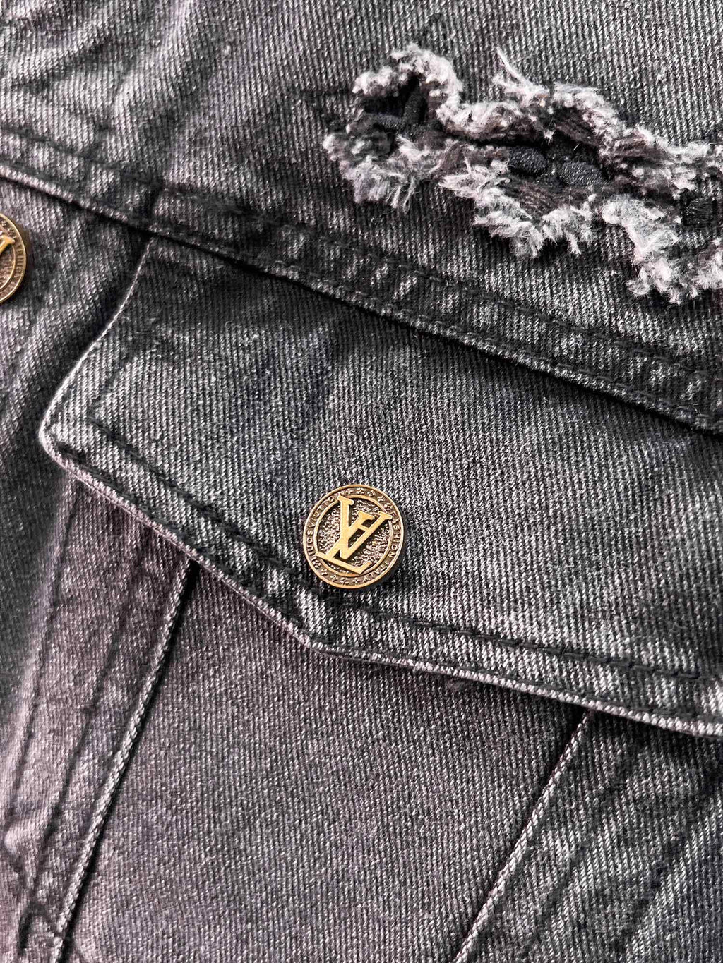 LOUIS VUITTON LV CHARCOAL BLACK DENIM JACKET 239526