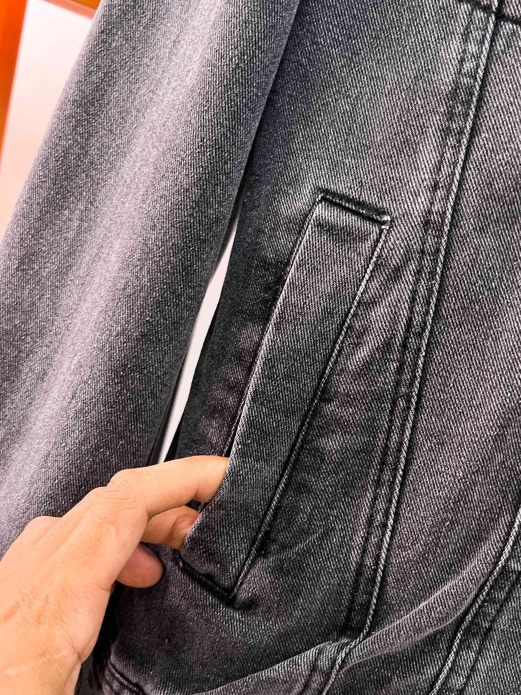 LOUIS VUITTON LV CHARCOAL BLACK DENIM JACKET 239526
