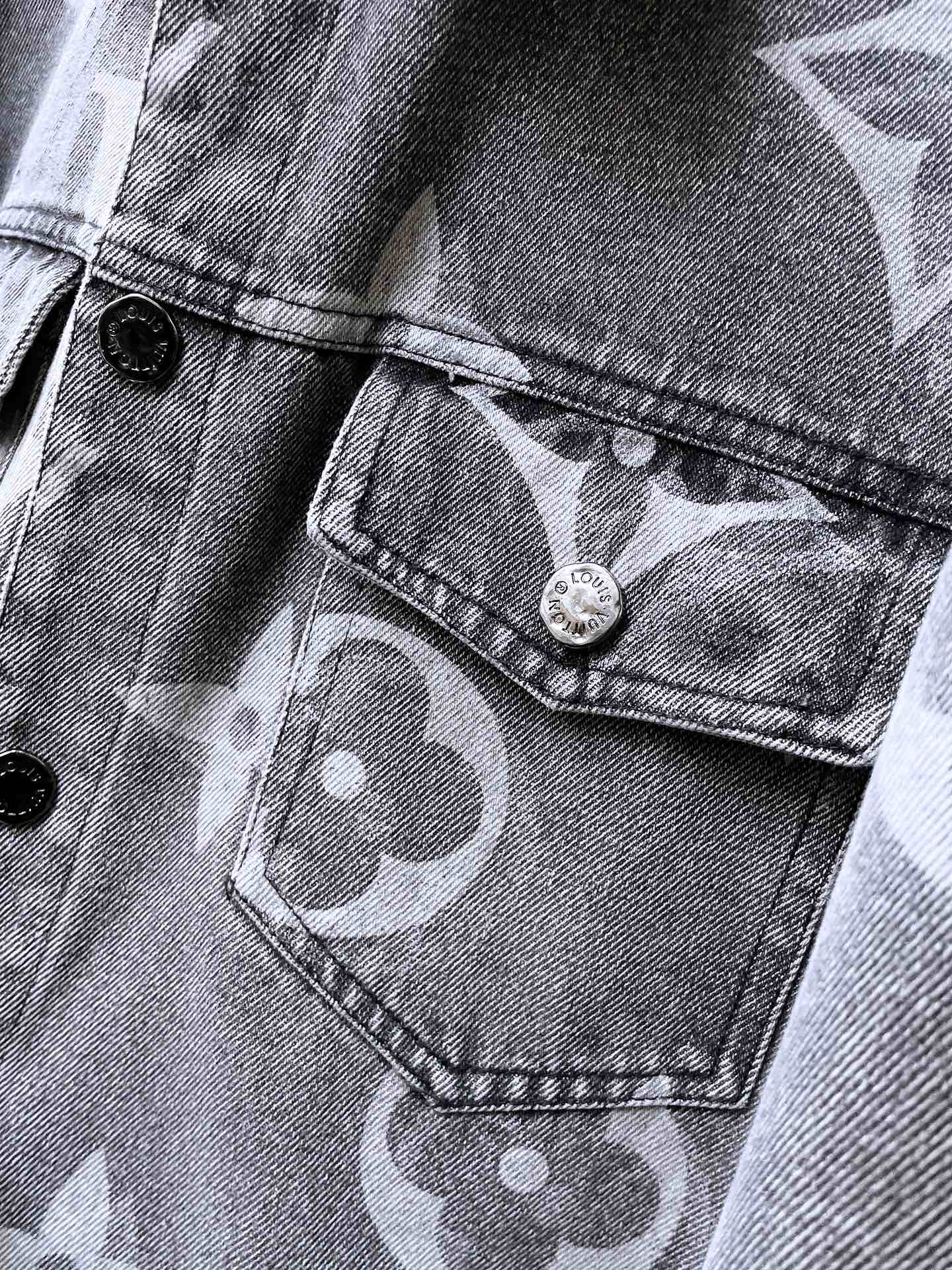 LOUIS VUITTON LV BASIC SHIRT JACKET IN GRAY MONOGRAM DENIM 239130