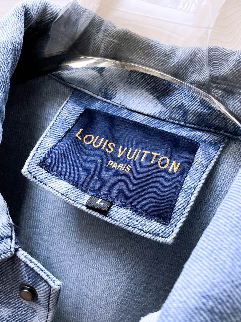 LOUIS VUITTON LV BASIC SHIRT JACKET IN LIGHT BLUE MONOGRAM DENIM 239129