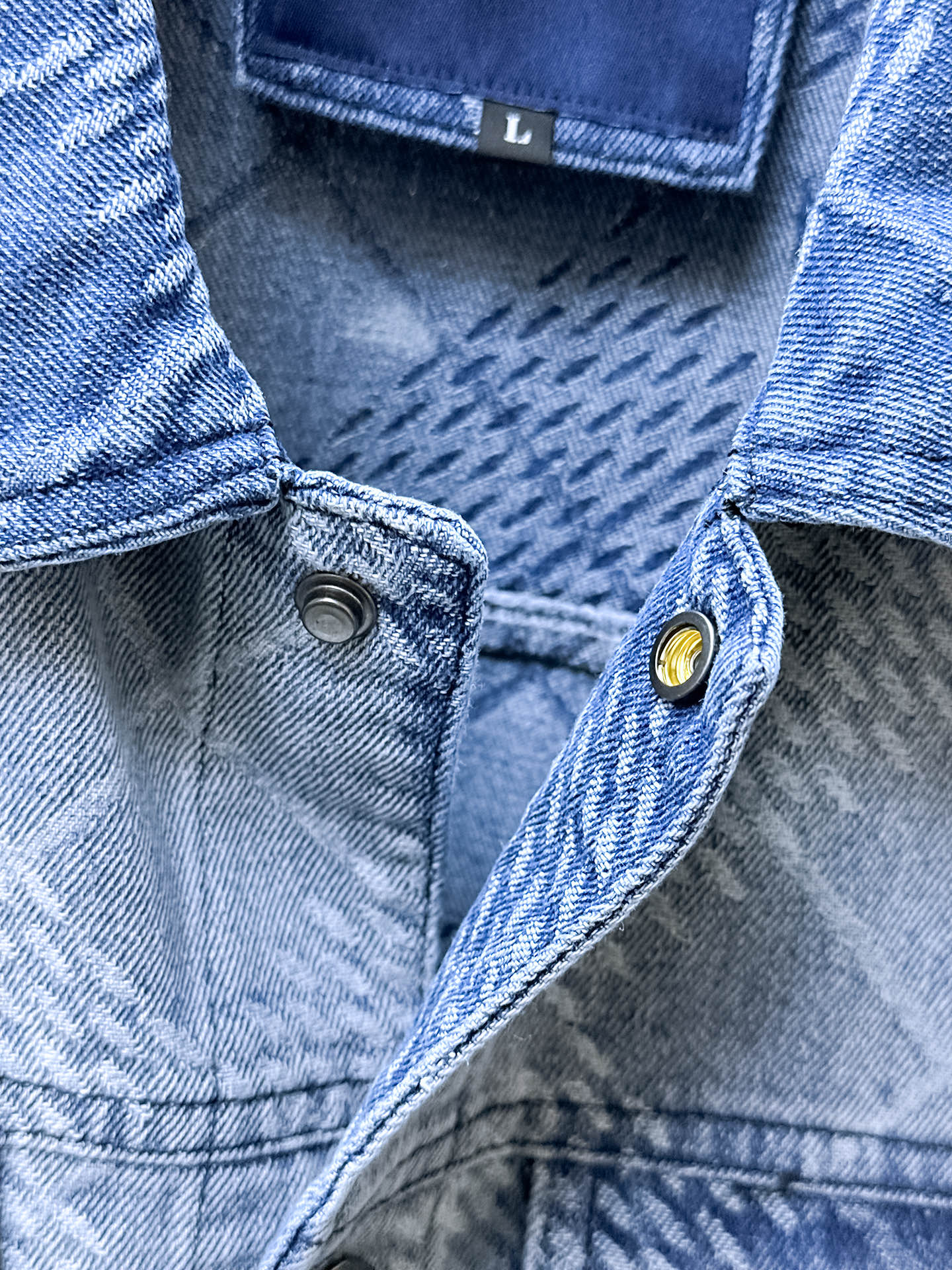 LOUIS VUITTON LV SHIRT JACKET IN BLUE DAMIER DENIM 239128