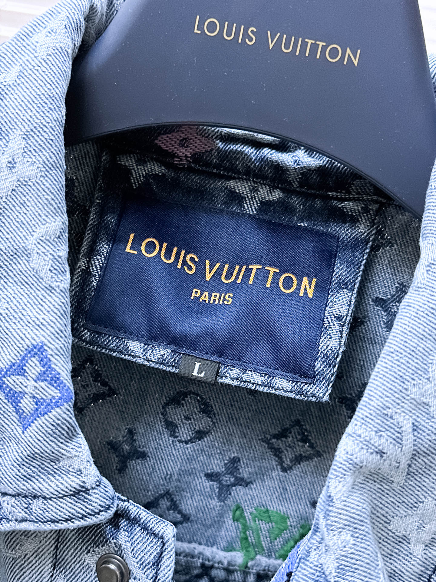 LOUIS VUITTON LV SHIRT JACKET IN LIGHT BLUE MONOGRAM CRAGGY DENIM 239125