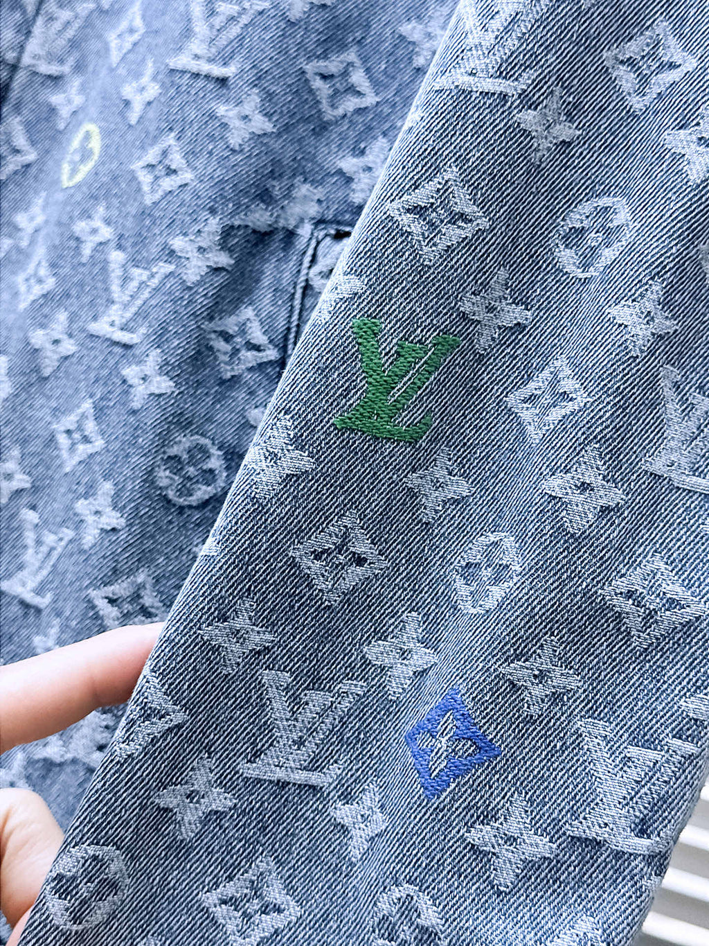 LOUIS VUITTON LV SHIRT JACKET IN LIGHT BLUE MONOGRAM CRAGGY DENIM 239125