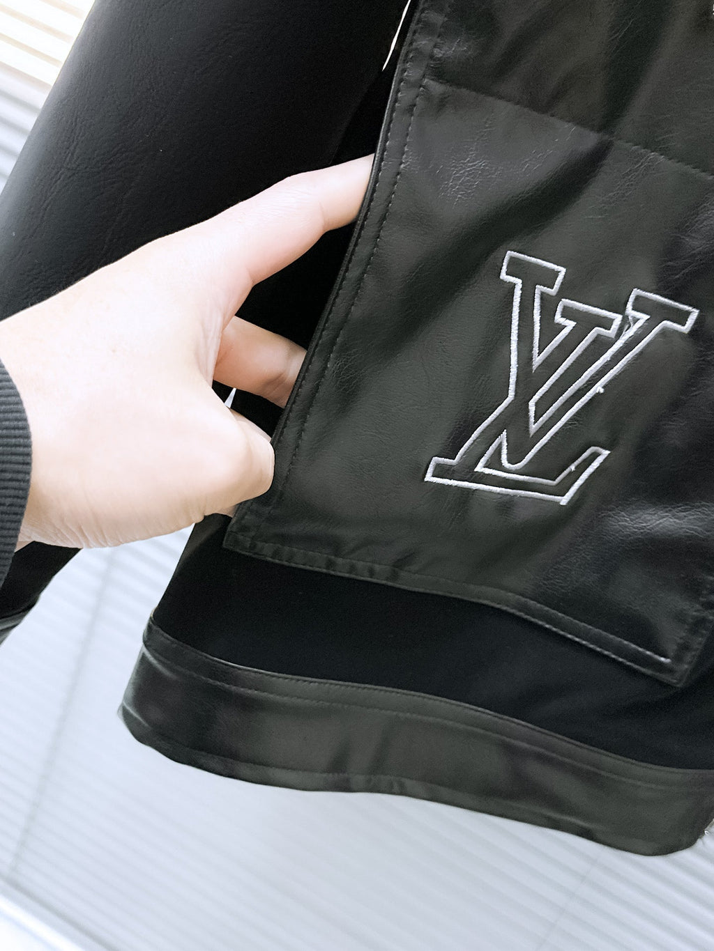 LOUIS VUITTON LV SHIRT JACKET IN BLACK SOFT CALFSKIN 239124
