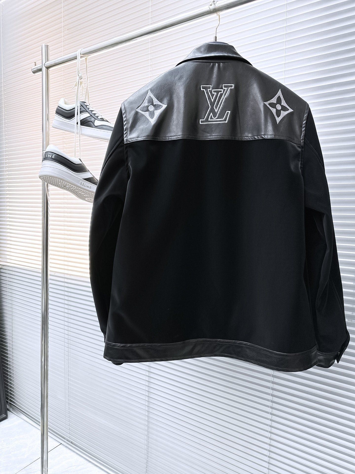 LOUIS VUITTON LV SHIRT JACKET IN BLACK SOFT CALFSKIN 239124