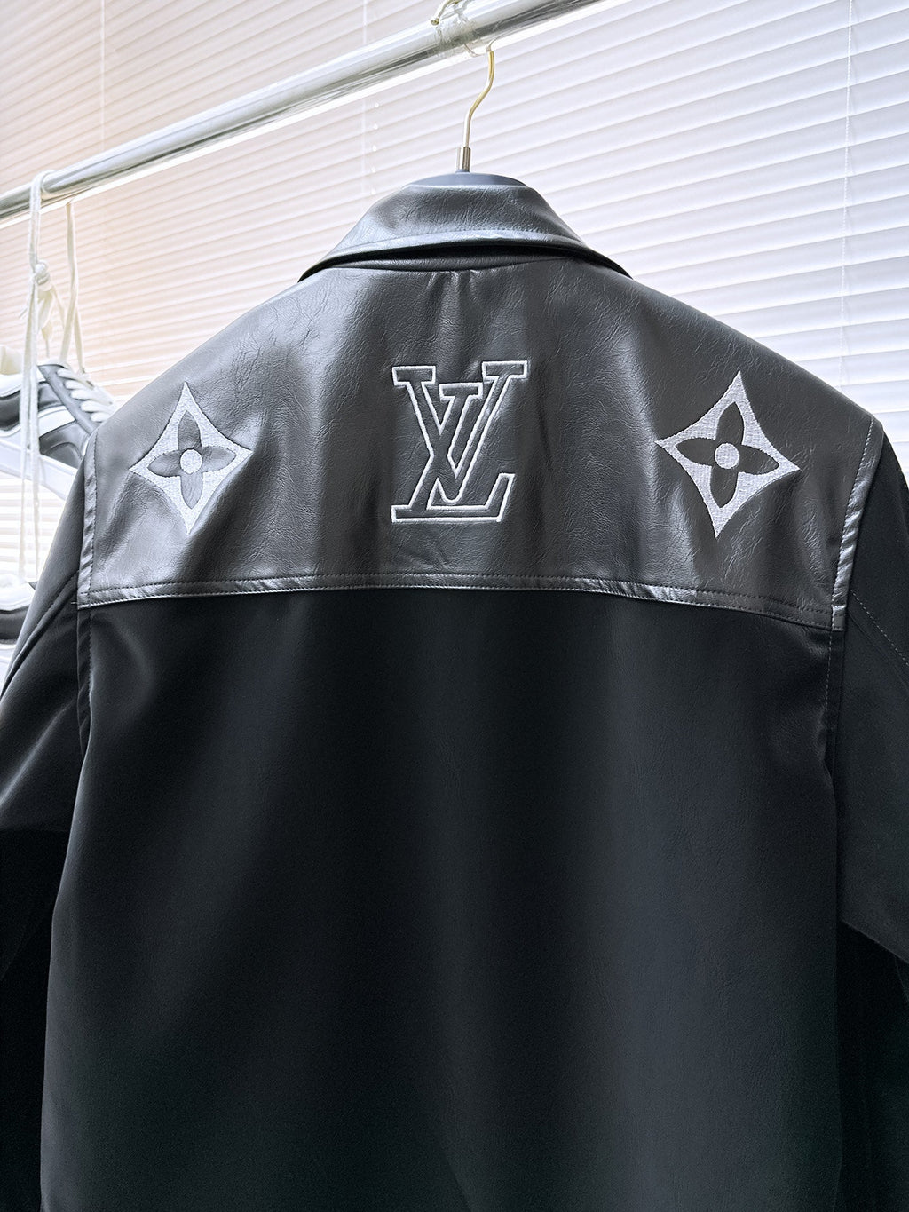 LOUIS VUITTON LV SHIRT JACKET IN BLACK SOFT CALFSKIN 239124