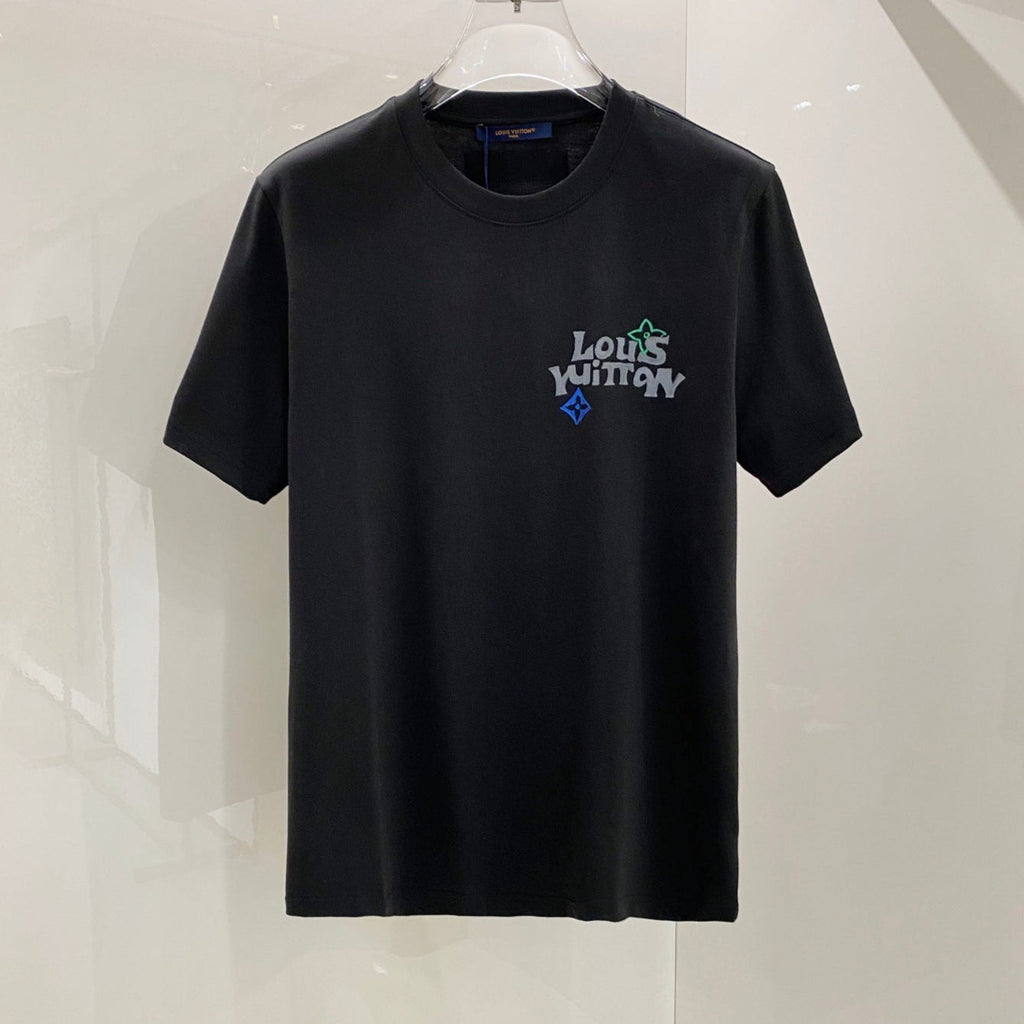 LOUIS VUITTON LV SHORT-SLEEVED T-SHIRT BLACK COTTON 238852
