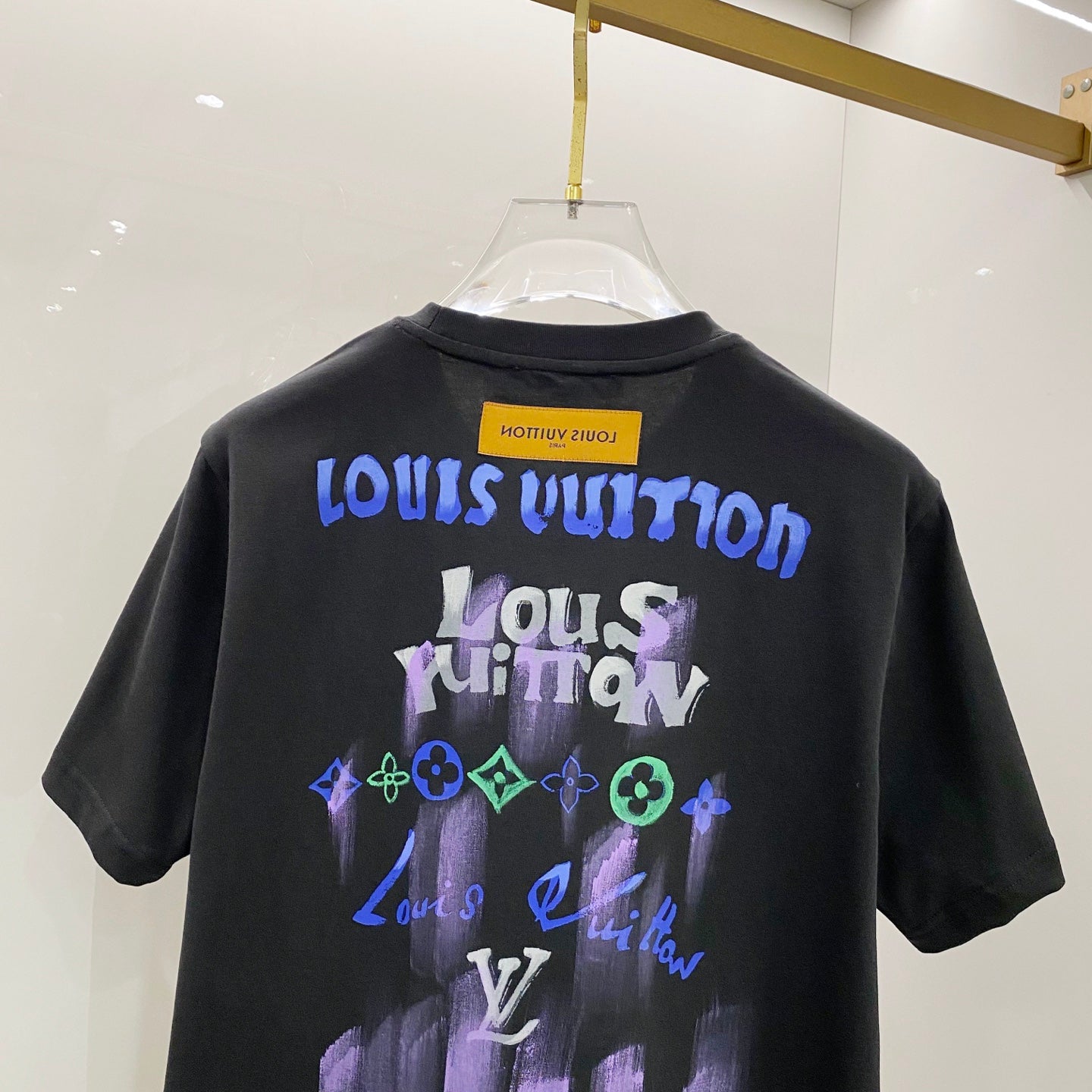 LOUIS VUITTON LV SHORT-SLEEVED T-SHIRT BLACK COTTON 238852