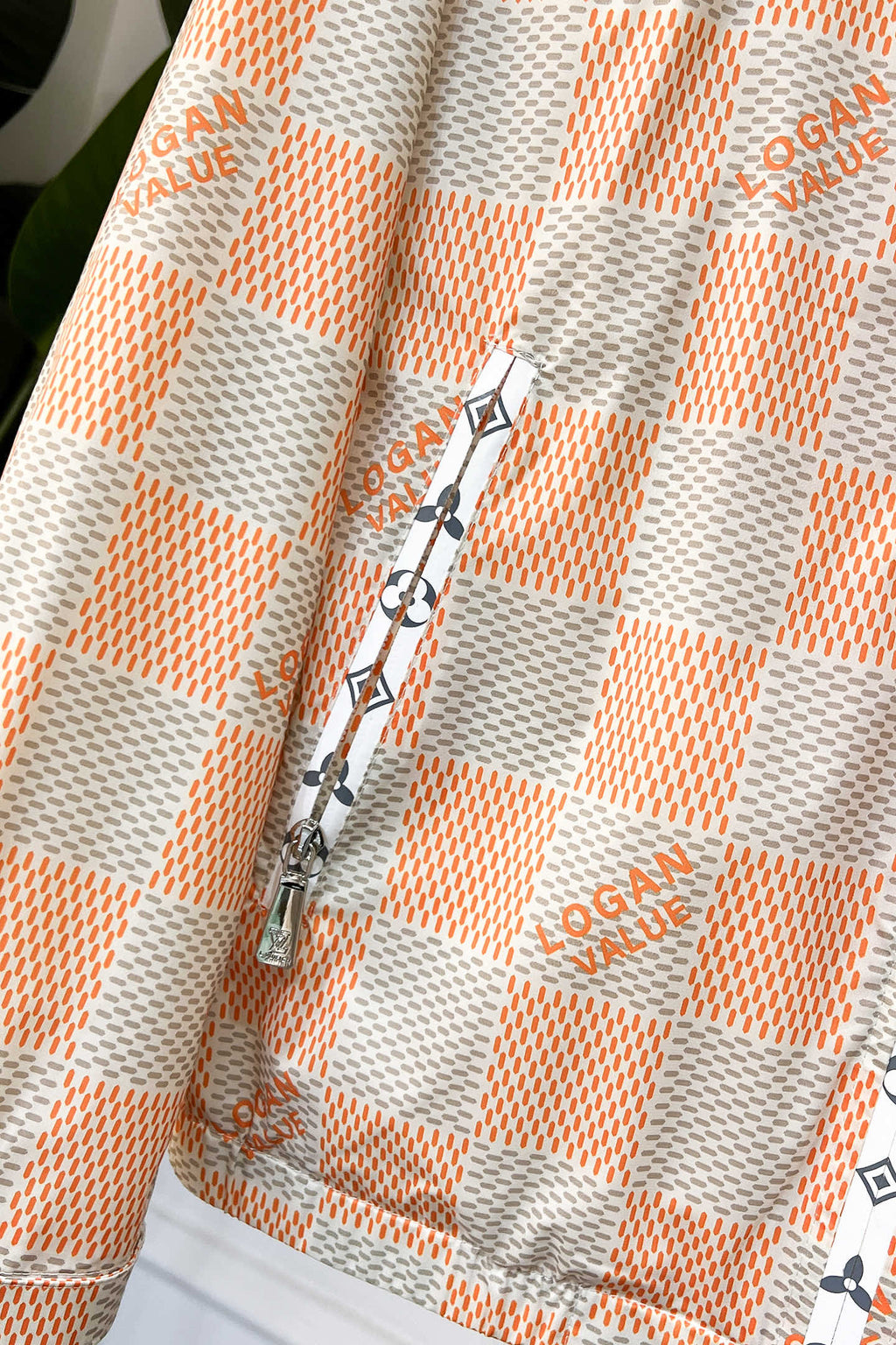 LOUIS VUITTON LV ORANGE AND GRAY DAMIER JACKET 239117