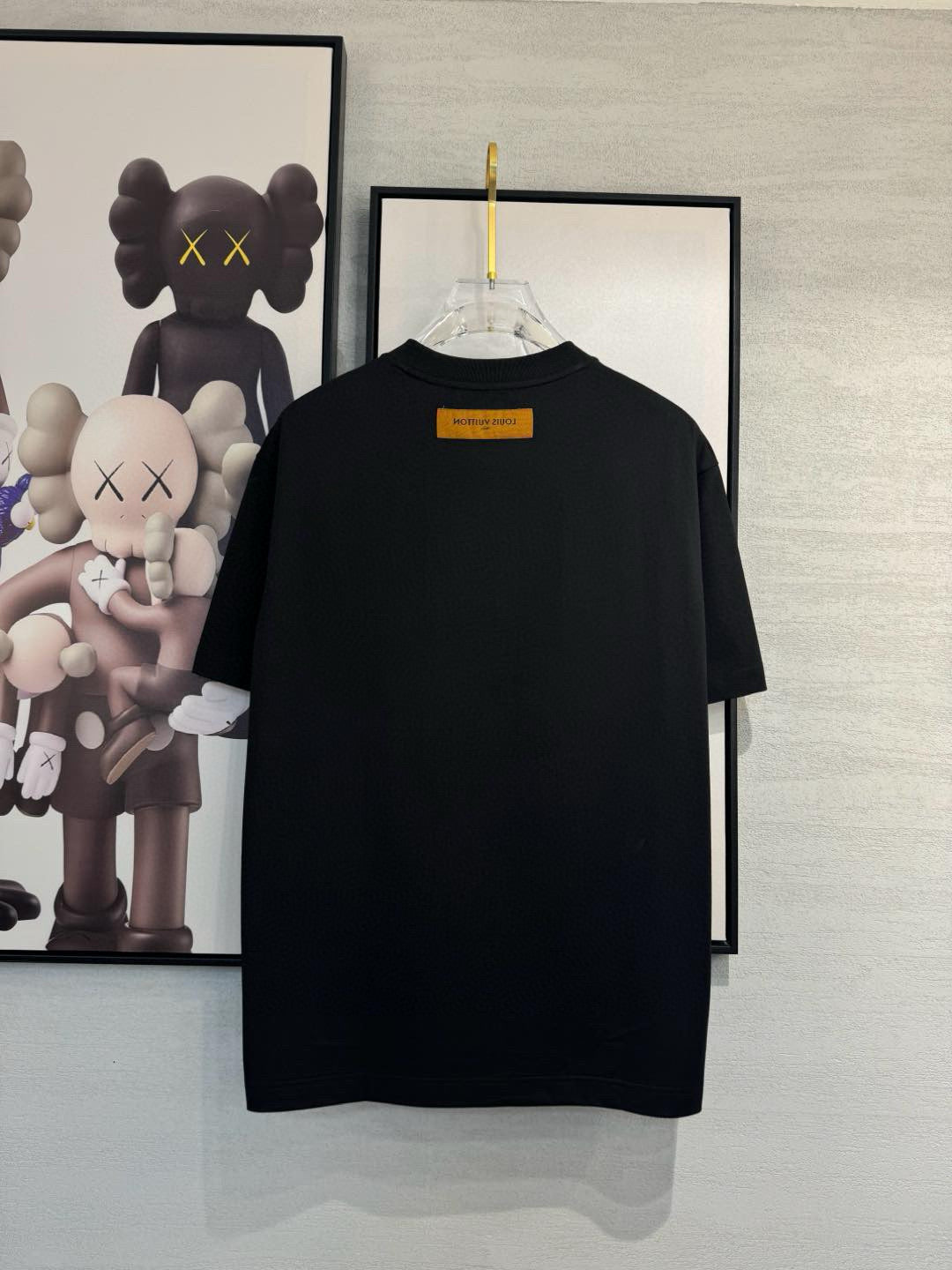 LOUIS VUITTON LV BLACK COTTON T-SHIRT YELLOW LOGO 238915
