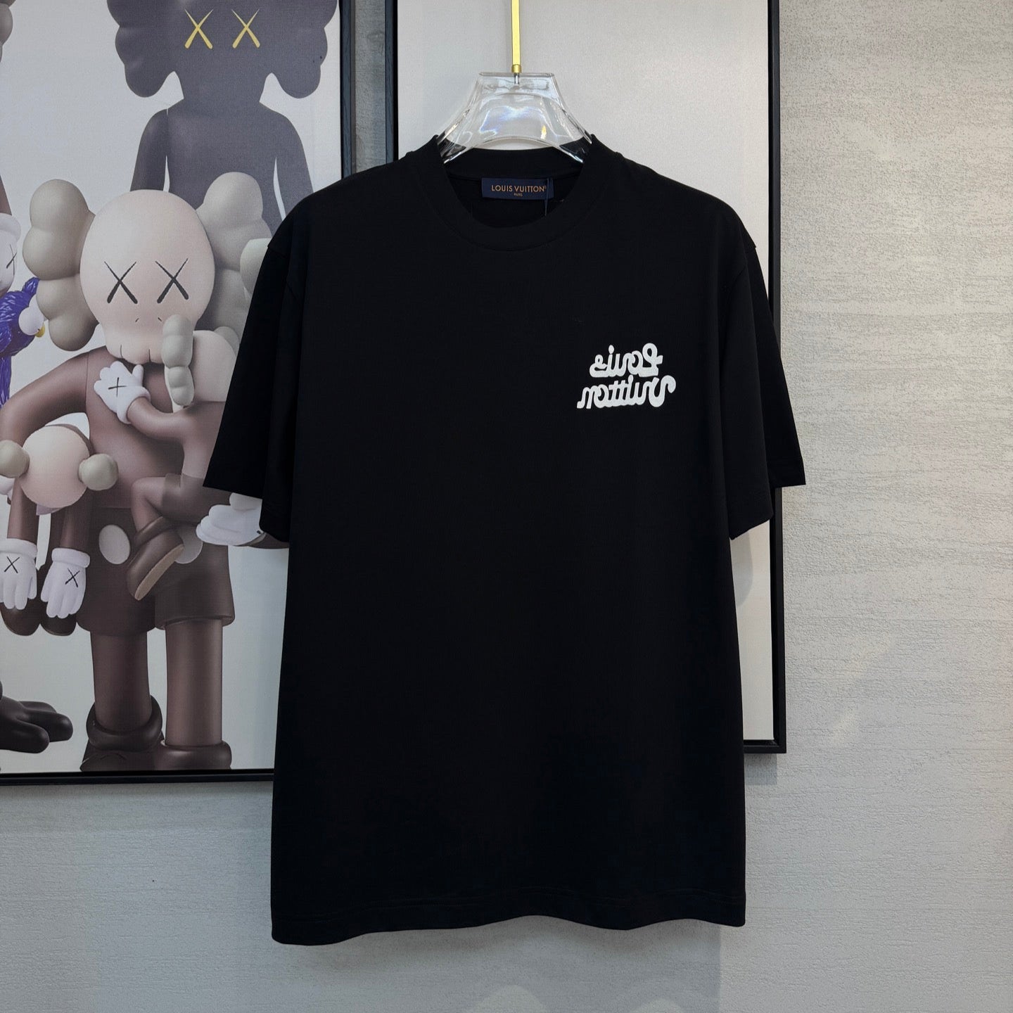 LOUIS VUITTON LV T-SHIRT IN BLACK COTTON FABRIC 238921