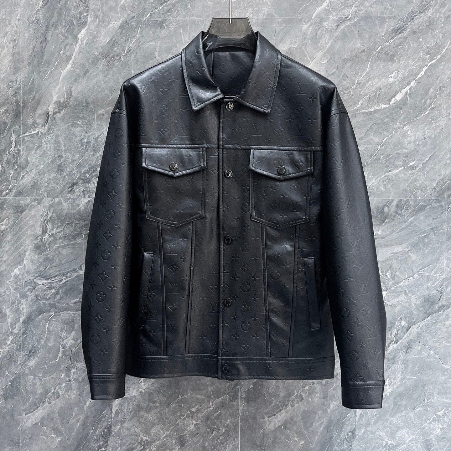 LOUIS VUITTON LV BLACK CALFSKIN JACKET 239566