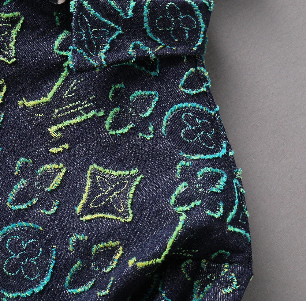 LOUIS VUITTON LV SHIRT IN NAVY BLUE MONOGRAM DENIM 239035