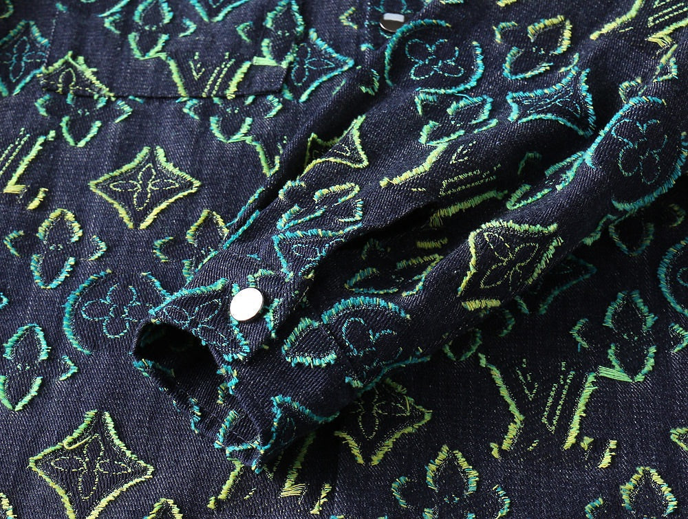 LOUIS VUITTON LV SHIRT IN NAVY BLUE MONOGRAM DENIM 239035