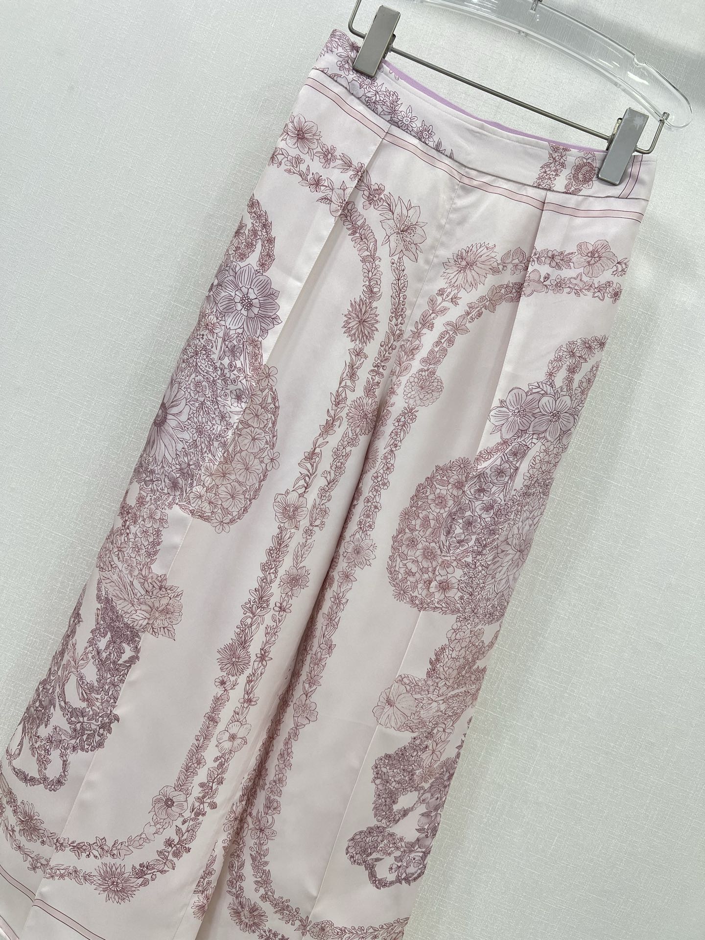 HERMES PRINTED SILK WIDE-LEG PANTS 269258