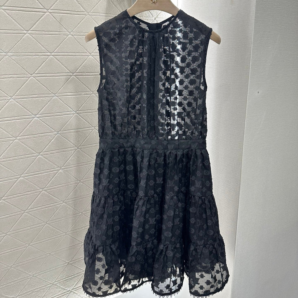 LOUIS VUITTON LV 25S SLEEVELESS JACQUARD DRESS 265590