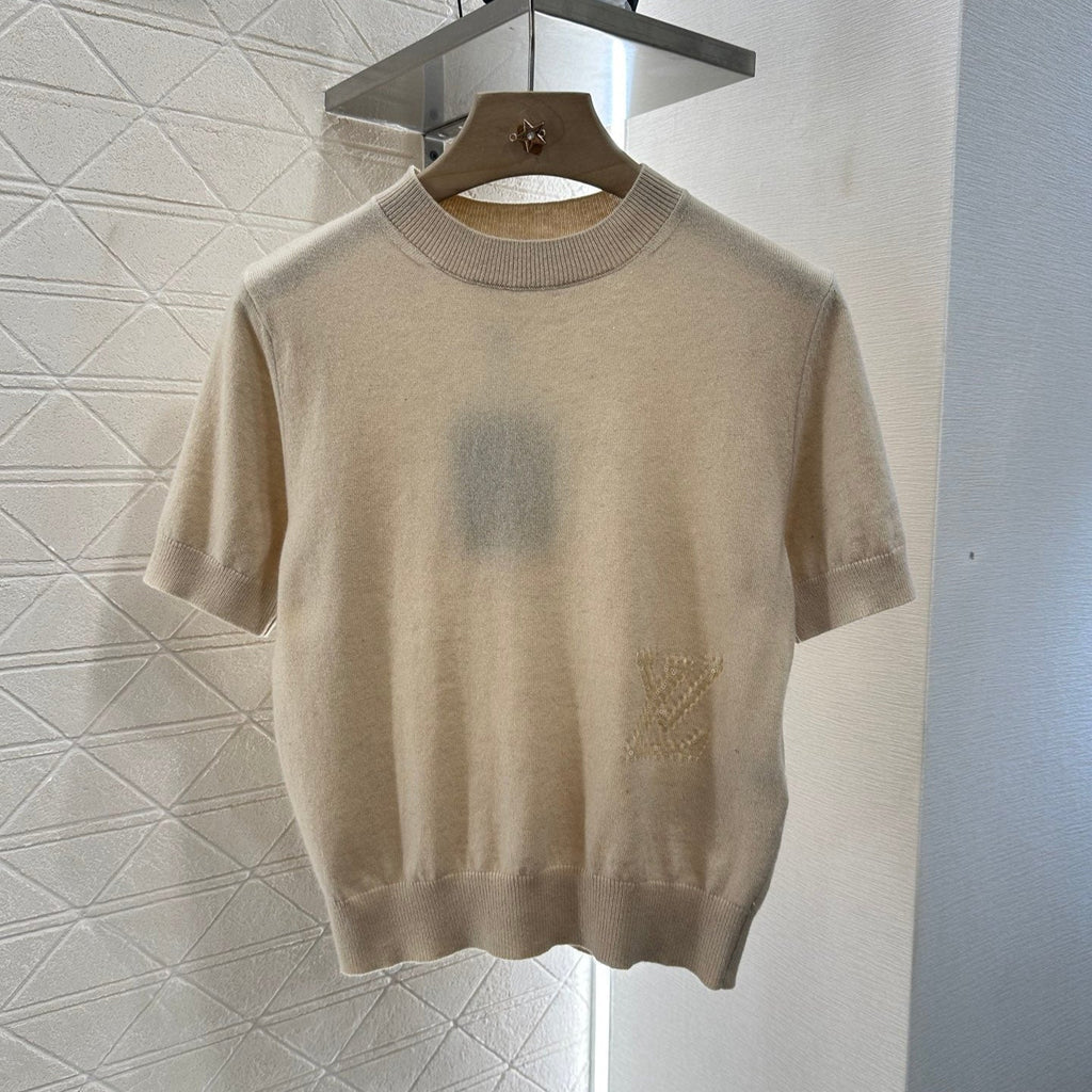 LOUIS VUITTON LV CREW NECK TOP WITH EMBROIDERED TEXT 272305