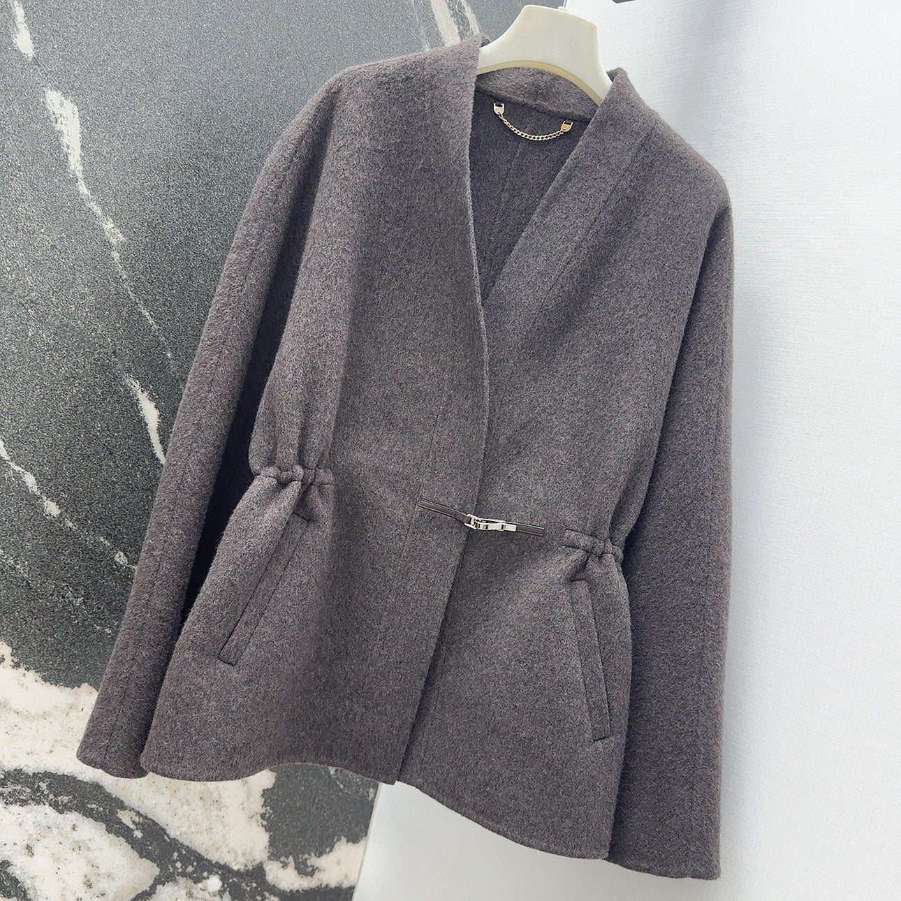 HERMES HERMES 25S REVERSIBLE LONG KNIT CARDIGAN 173