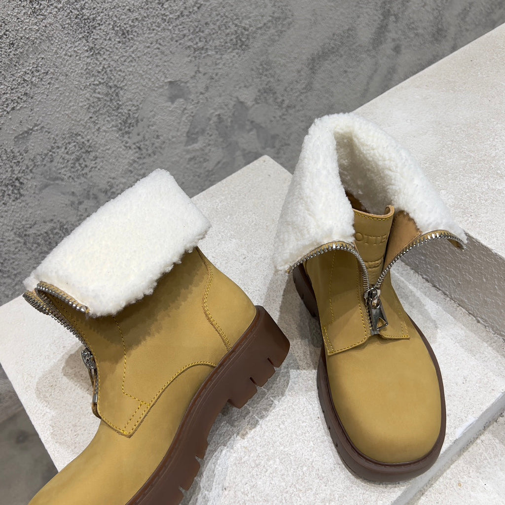 BOTTEGA VENETA BOTTINE HADDOCK BOOTS IN CITRINE YELLOW SUEDE