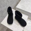 BOTTEGA VENETA SNAP ANKLE BOOT IN BLACK SUEDE AND SHEARLING LINING