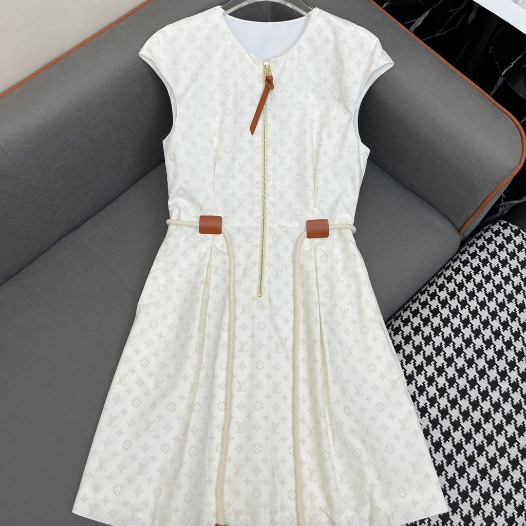 LOUIS VUITTON LV FRONT ZIP SLEEVELESS DRESS 25S IN POLYESTER 266640