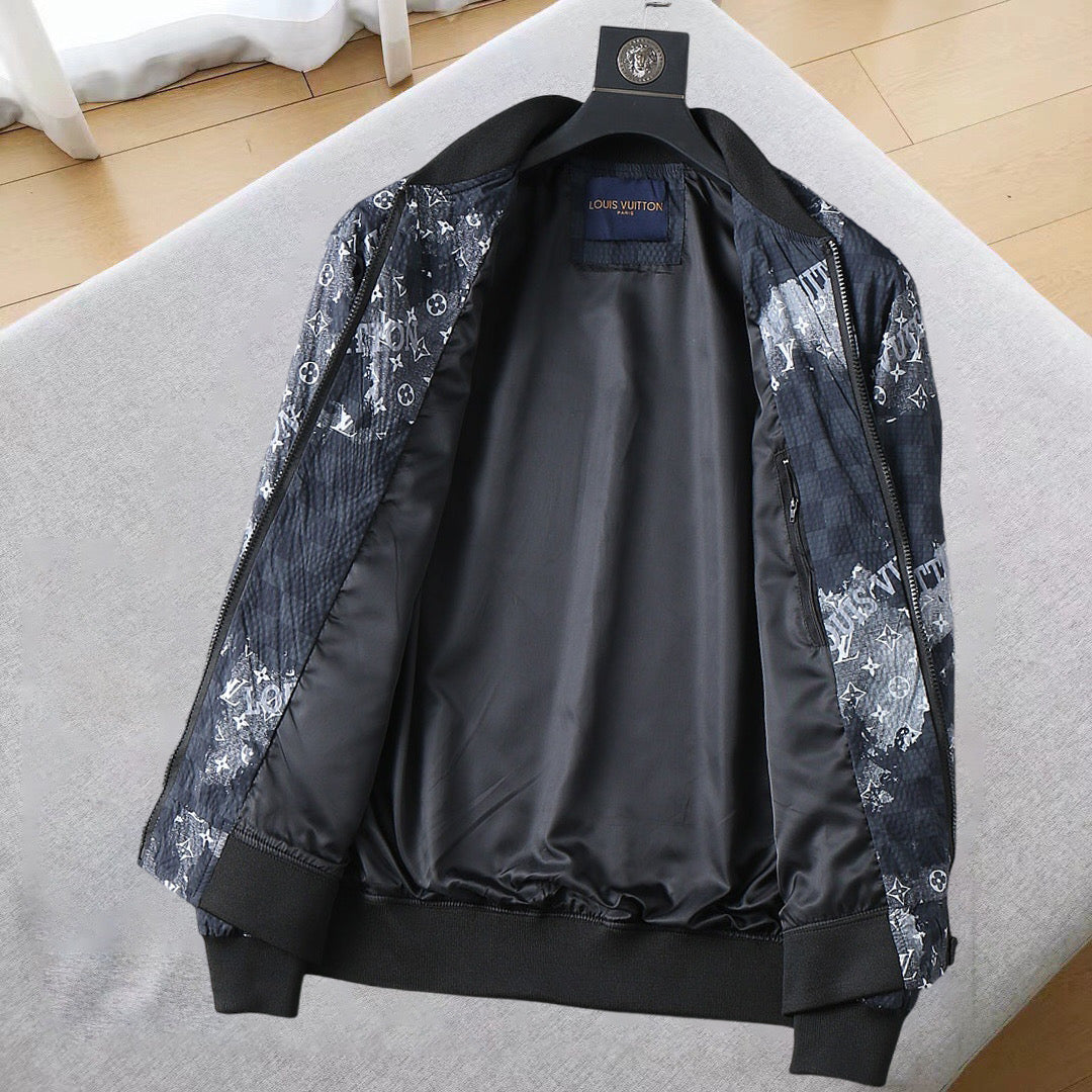 LOUIS VUITTON LV NAVY BLUE MONOGRAM AND DAMIER JACKET 239046