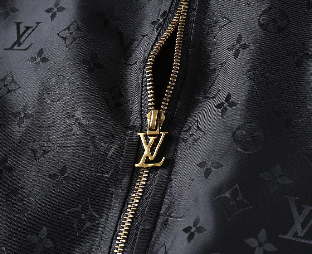 LOUIS VUITTON LV BLACK MONOGRAM HOODED JACKET 239052