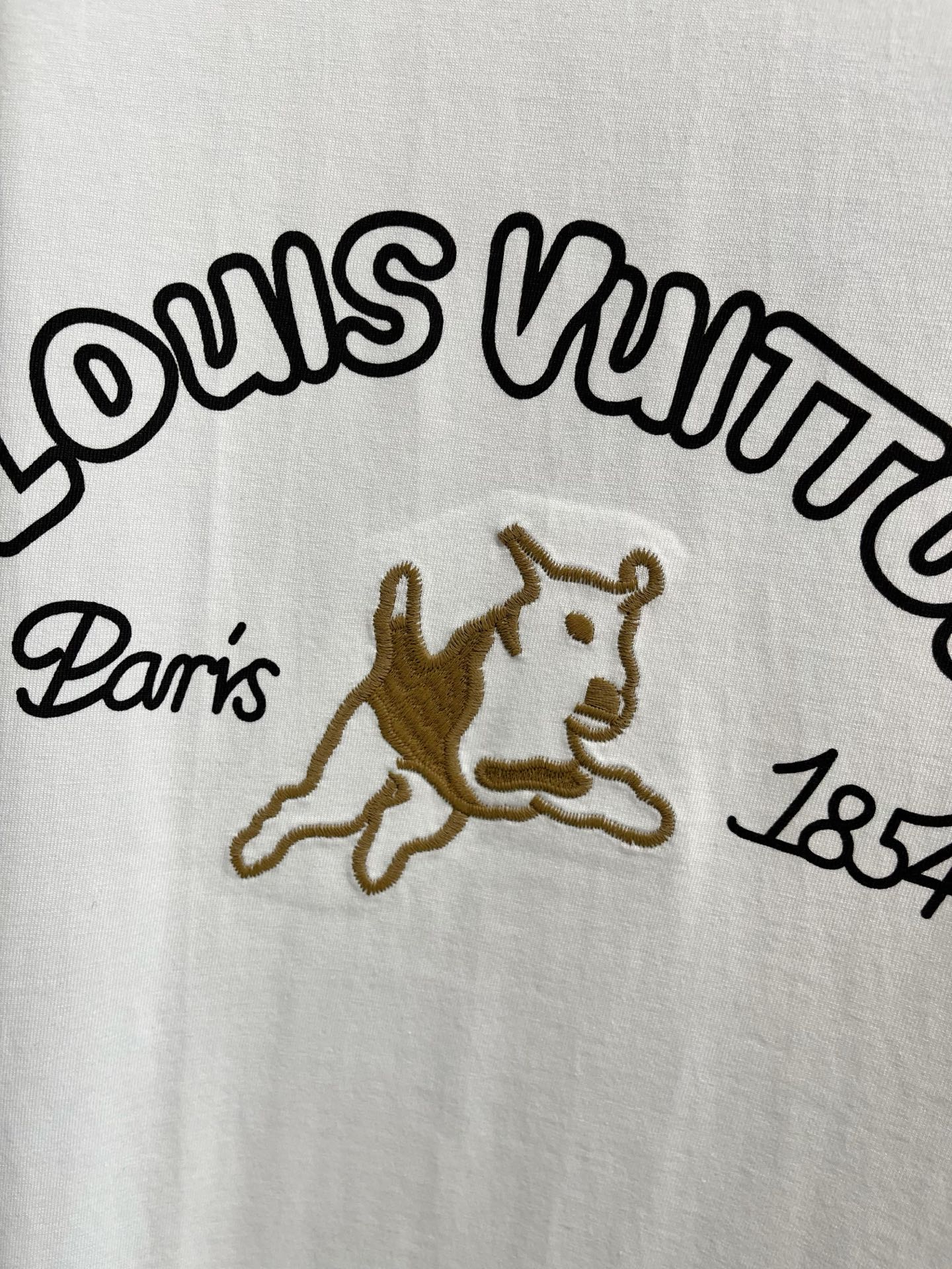LOUIS VUITTON LV T-SHIRT IN WHITE COTTON LOGO PRINT 238865
