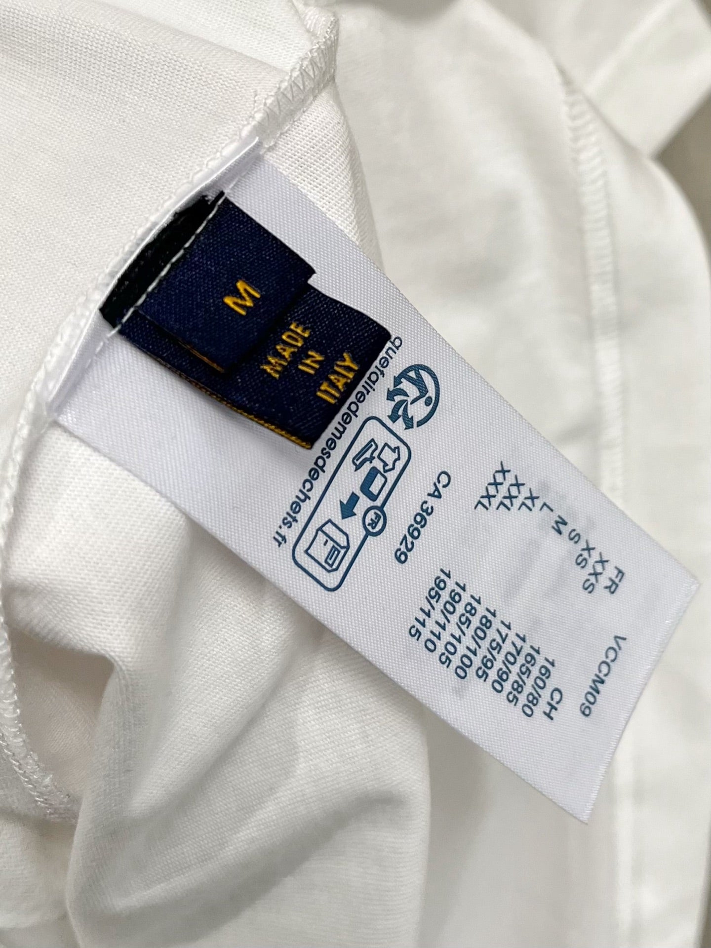 LOUIS VUITTON LV WHITE COTTON T-SHIRT EMBROIDERED LOGO 238861