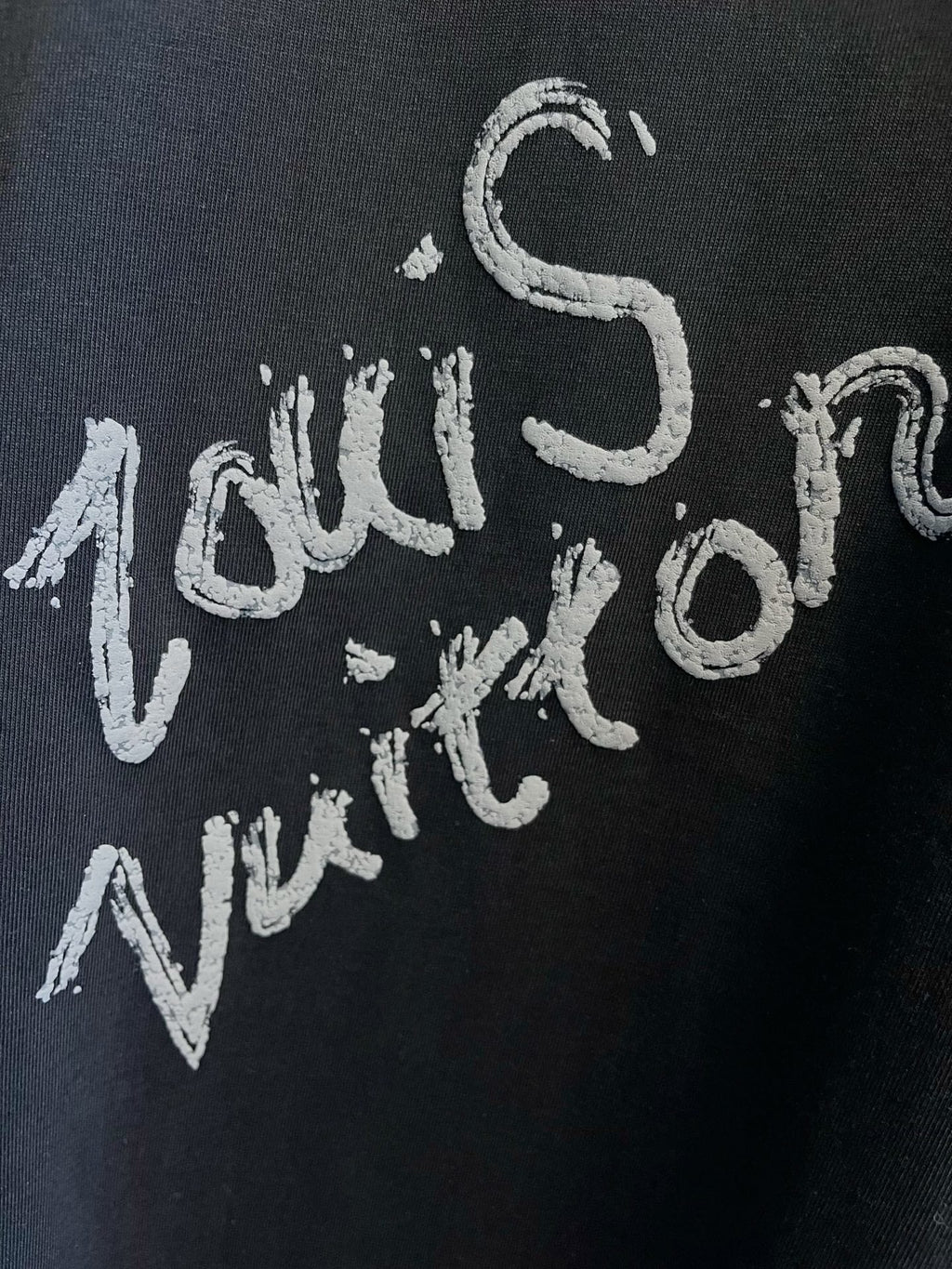 LOUIS VUITTON LV T-SHIRT IN BLACK PURE COTTON LOGO PRINT 238774