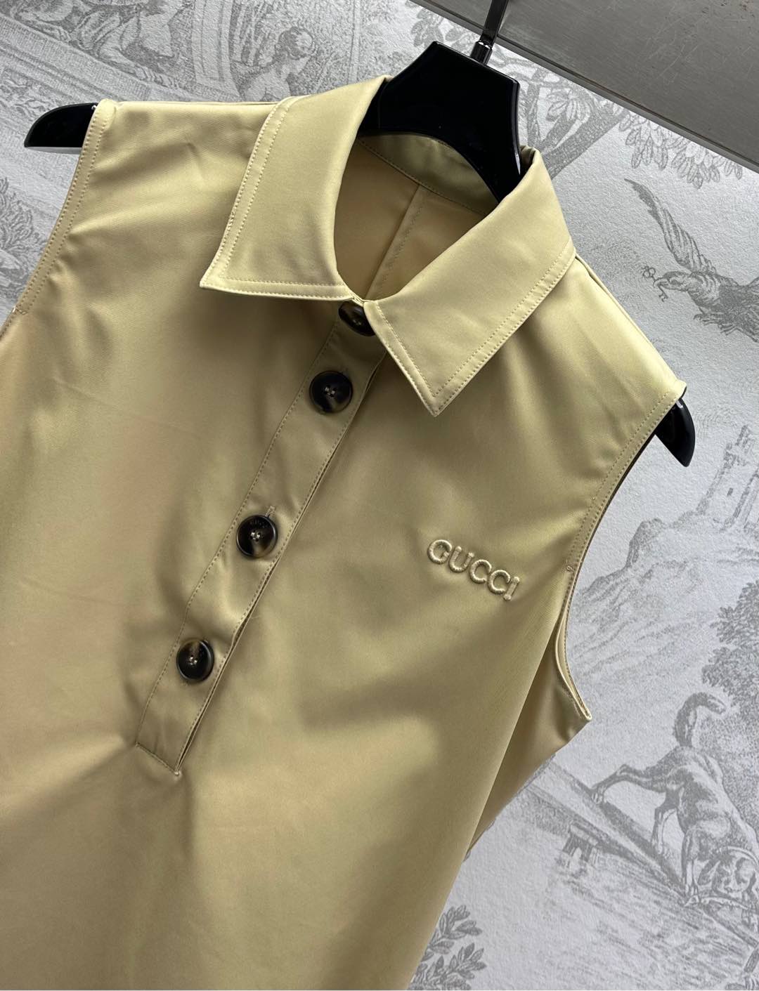 GUCCI Gucci 25 Polo Shift Dress Cookies And Cream Polyester 231769