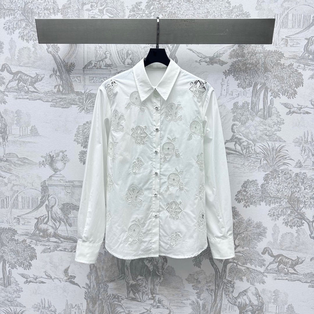 LOUIS VUITTON LV 25S EMBROIDERED HOLLOW SHIRT 264718