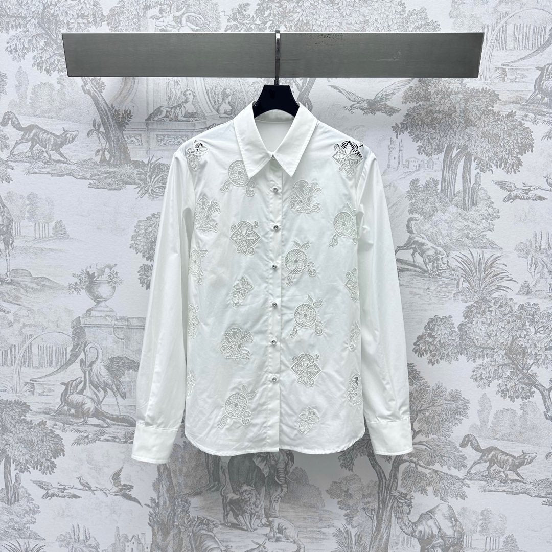 LOUIS VUITTON LV 25S EMBROIDERED HOLLOW SHIRT 264718
