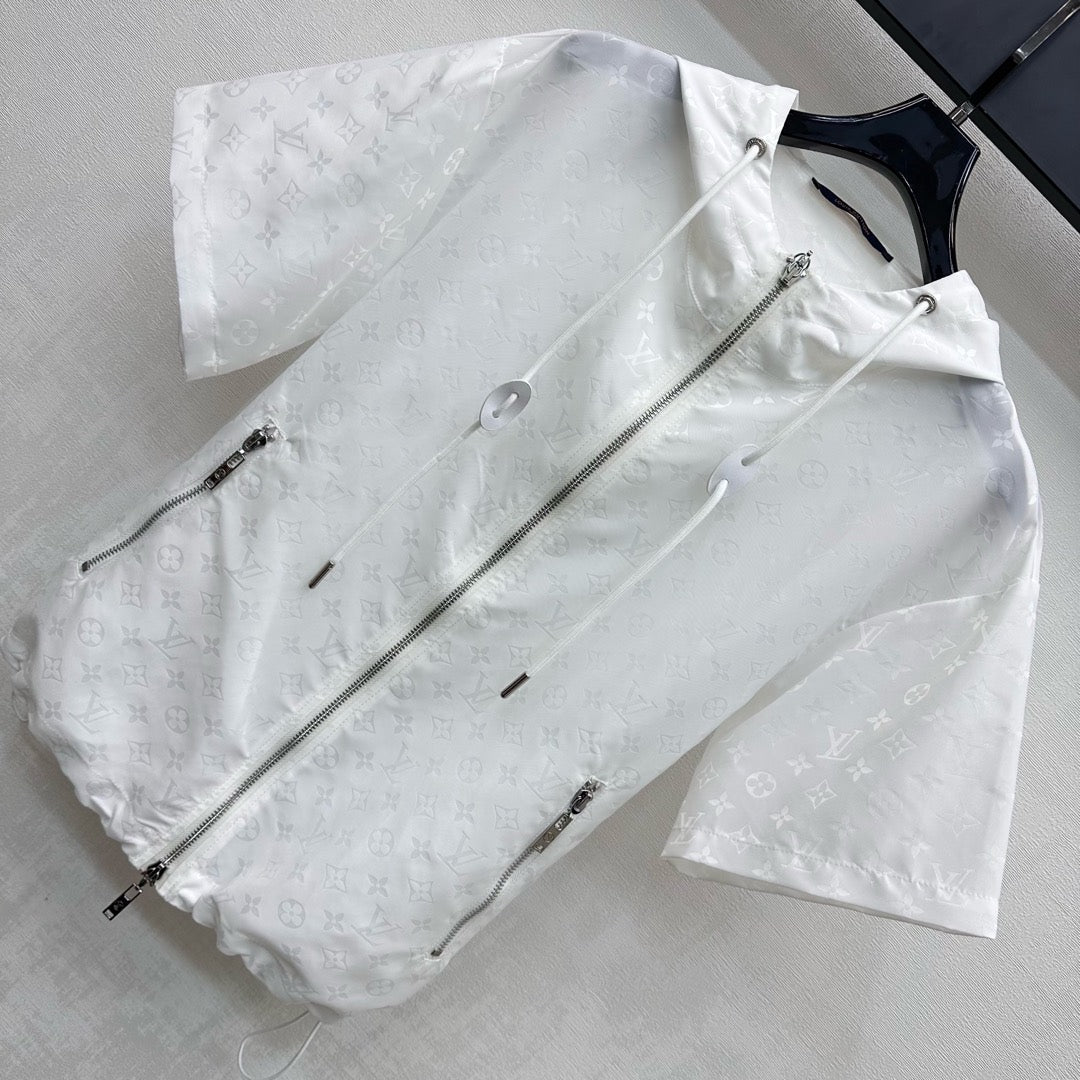 LOUIS VUITTON LV 25S HOODED SUN-PROTECTION JACKET AND SHORTS SET 264578