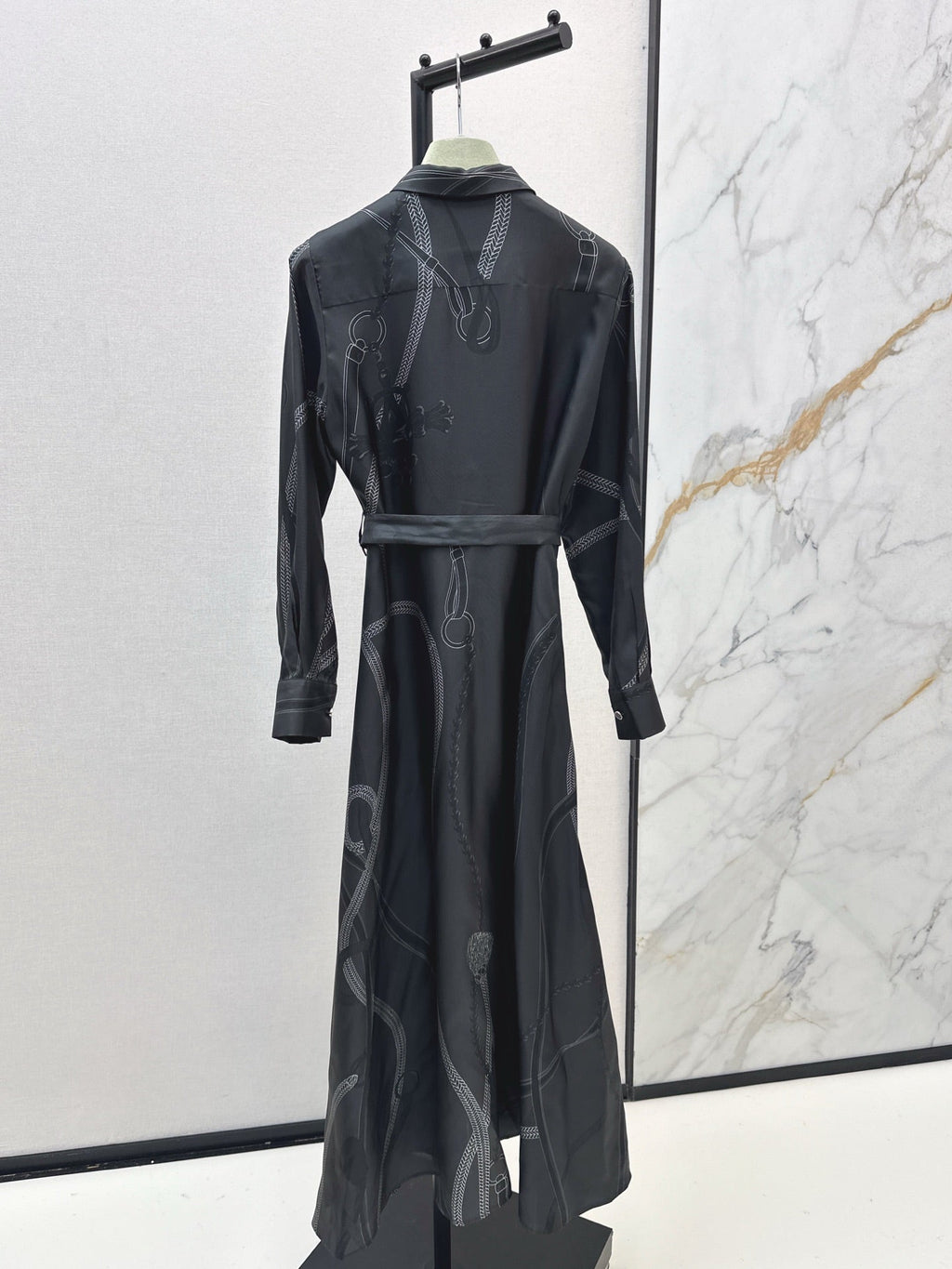 HERMES HERMES 25S LONG SILK DRESS 80580