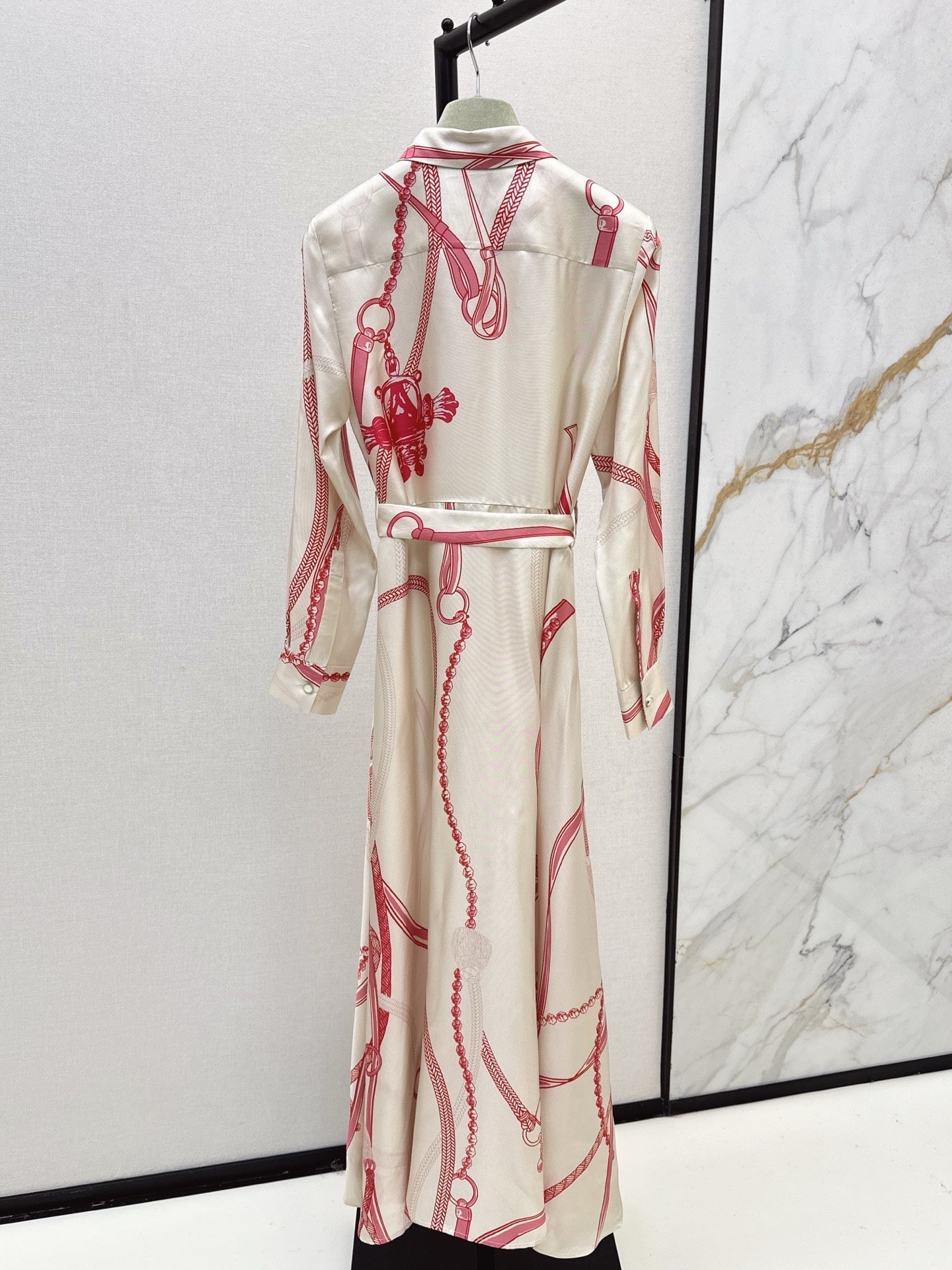 HERMES HERMES 25S LONG SILK DRESS 134