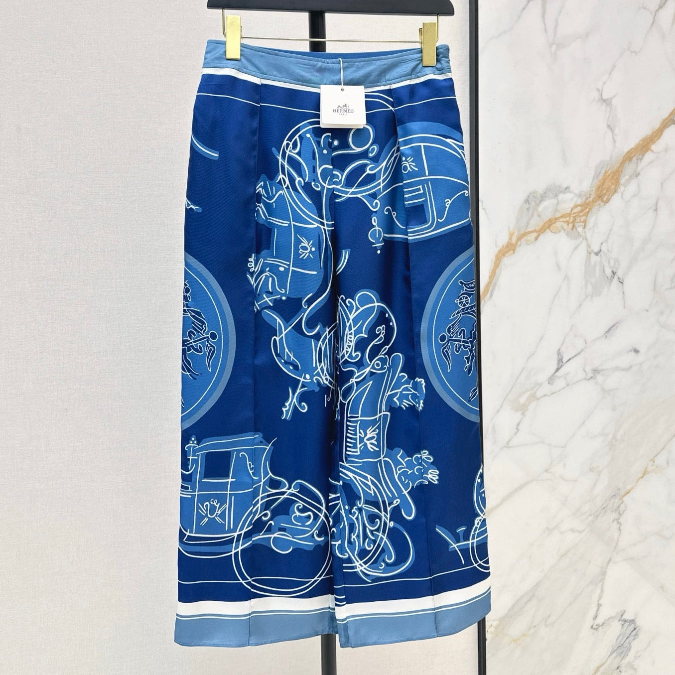 HERMES HERMES 25S WIDE‑LEG STRAIGHT PANTS 424