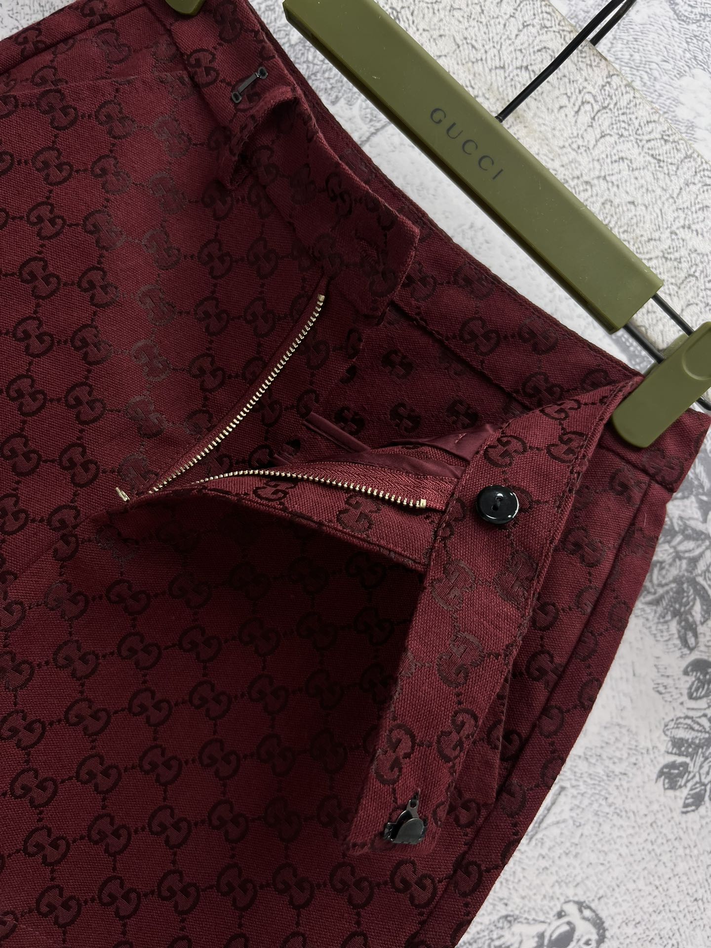 GUCCI Gucci High Waist Short Red Jacquard Fabric